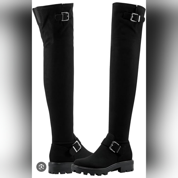 Marc Fisher Shoes - Size 7 - New Marc Fisher Ganven Black Over-the-Knee Moto Boots